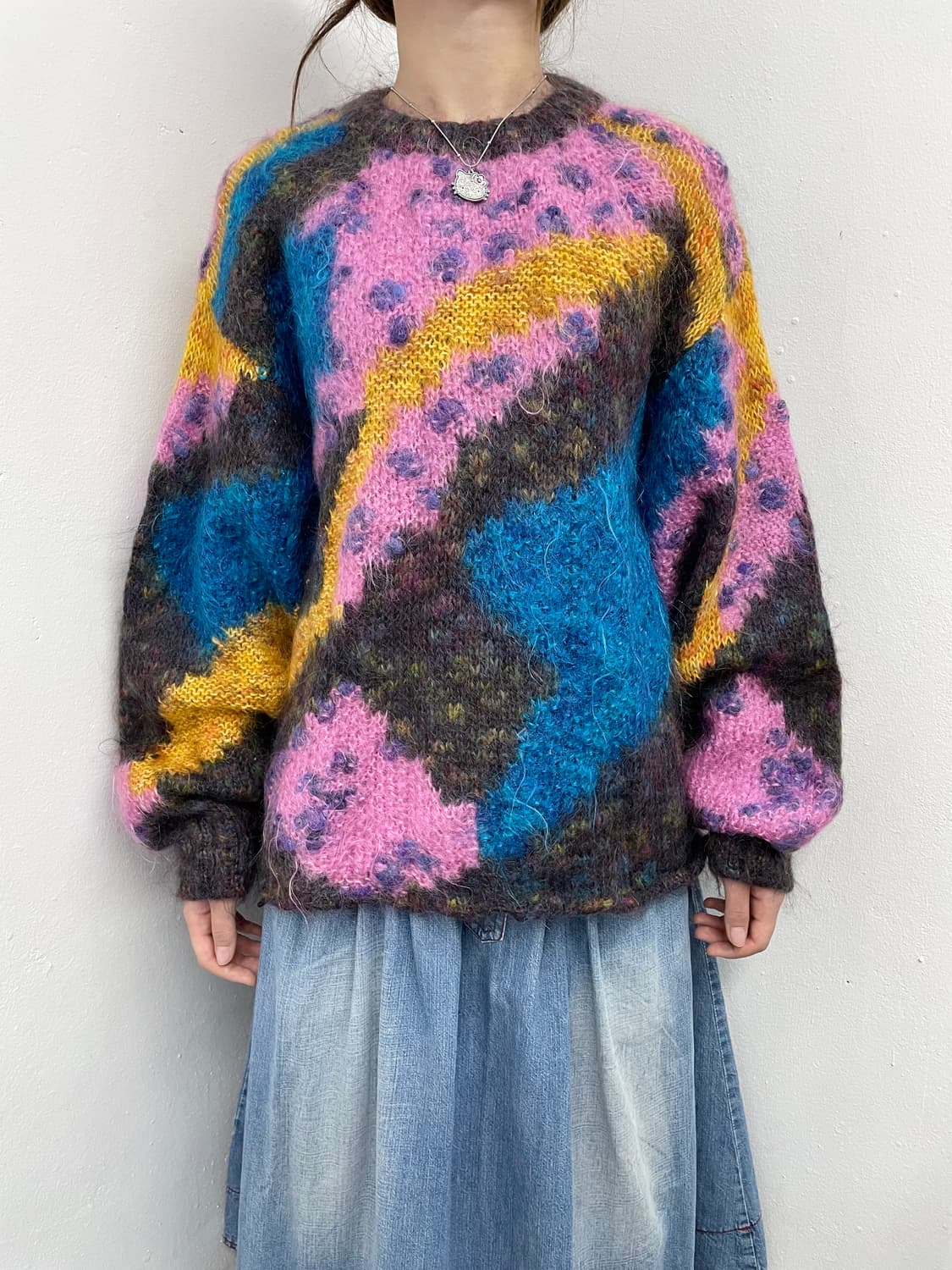 모헤어 하구미 컬러 니트 상품이미지3