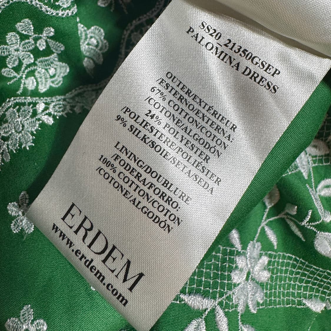 에르뎀 ERDEM 플로럴 자수 포플린 드레스 상품이미지6