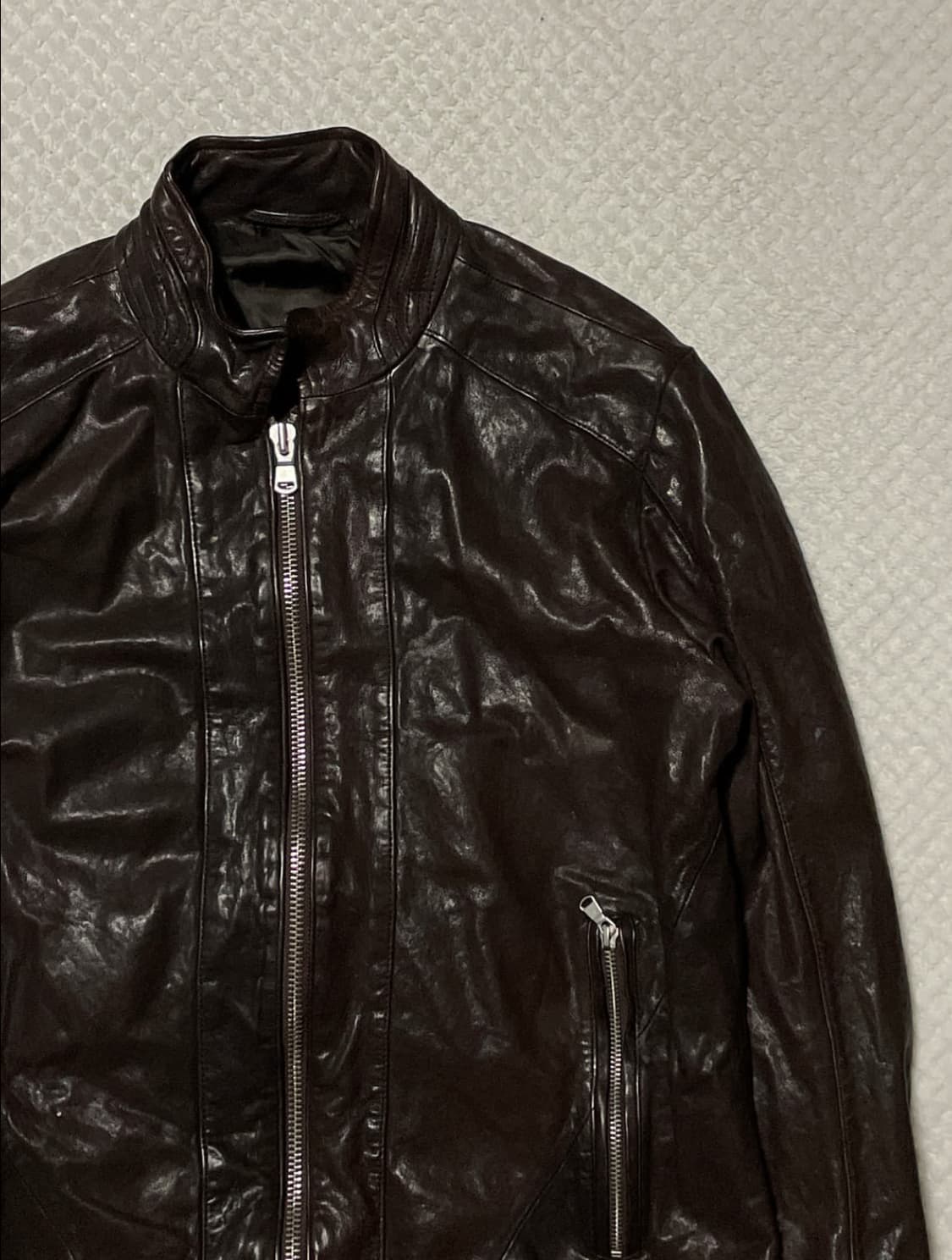 램스킨 다크브라운 양가죽레더자켓 상품이미지5