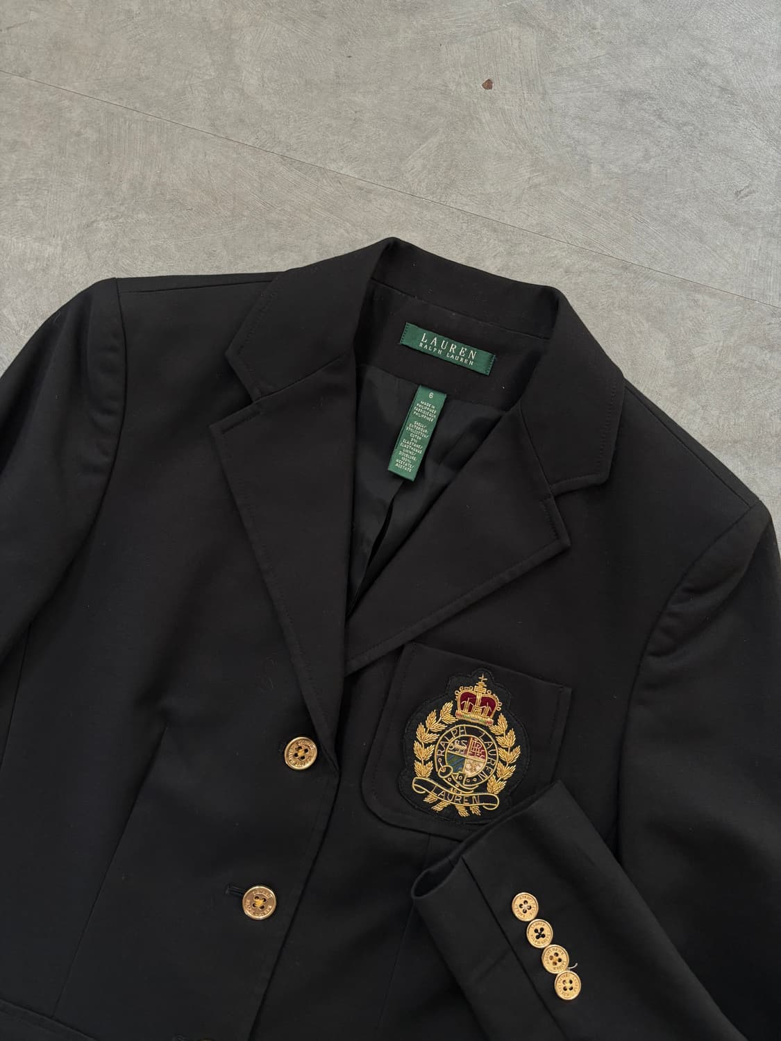 Polo 랄프로렌 블랙 와펜 금장 버튼 블레이저 상품이미지3