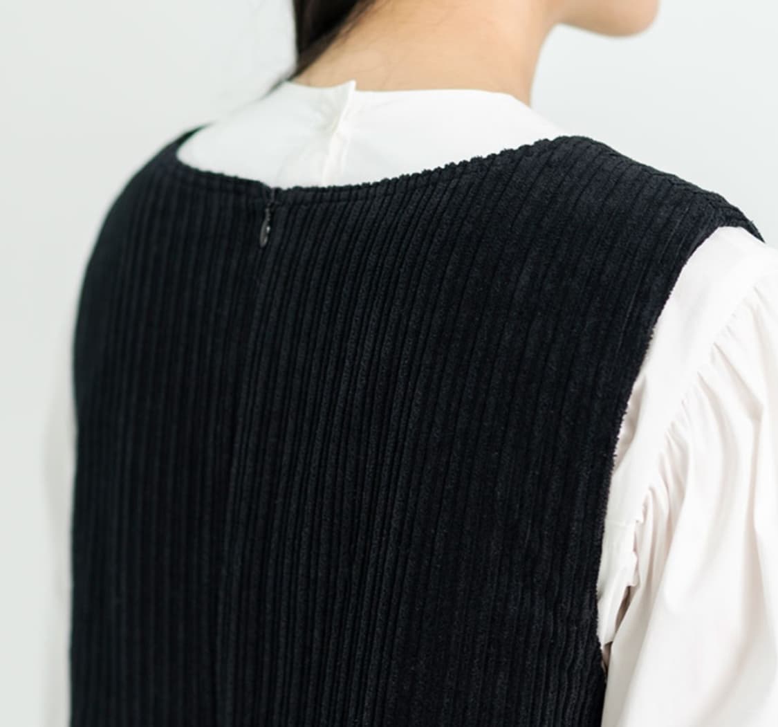 새상품) 유노이아 코듀로이 베스트 (허리끈 포함) 상품이미지5