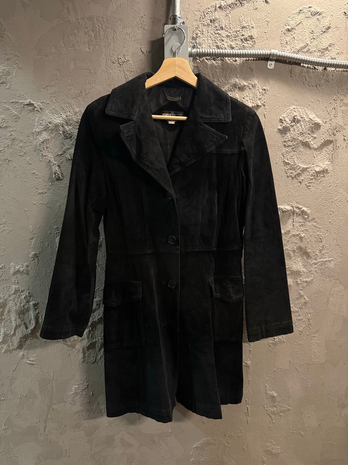 S 씨씨클럽 CC club 돈피 스웨이드 하프 코트 블랙 상품이미지1