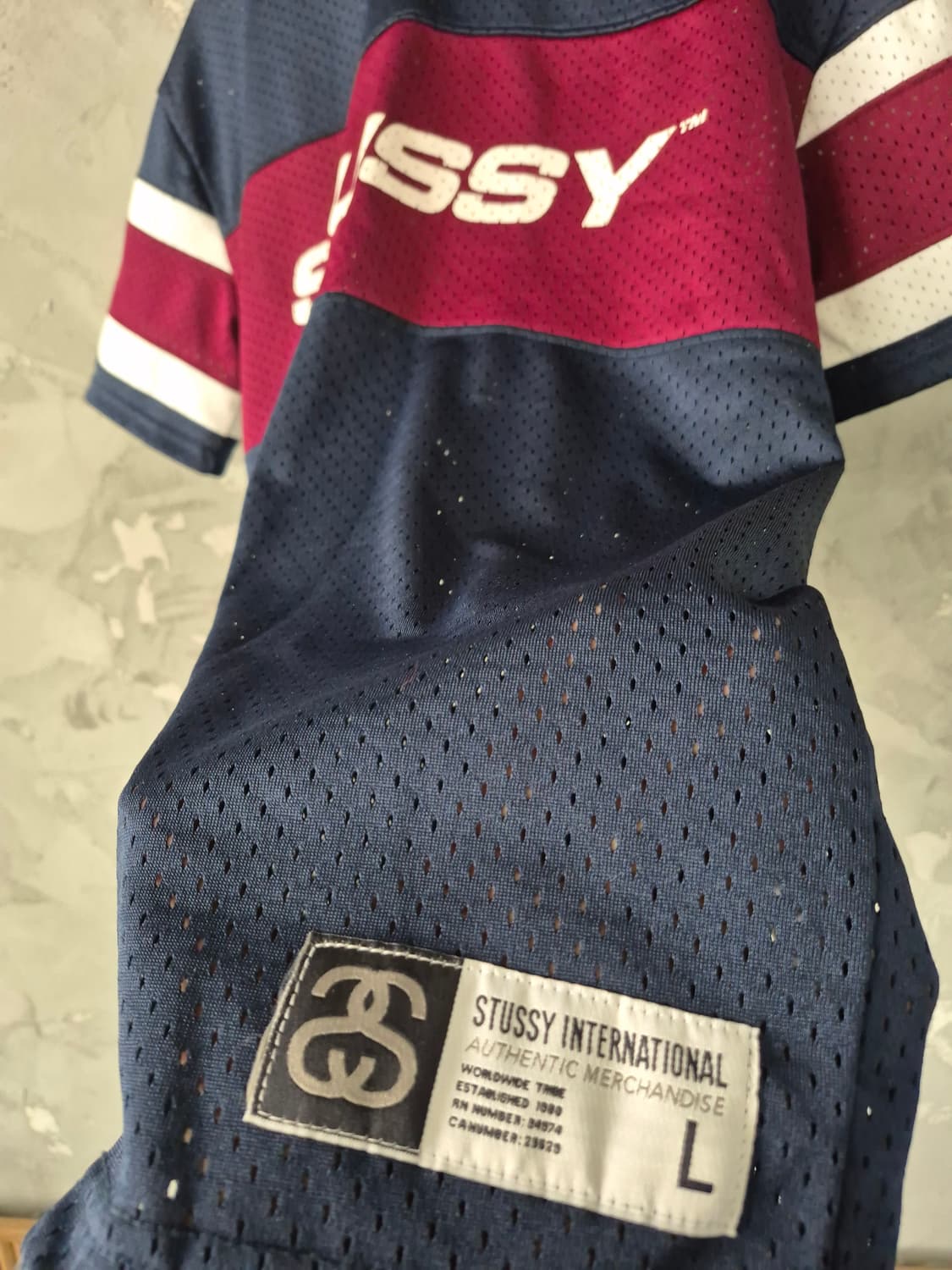 스투시 메쉬 반팔 티셔츠 네이비 L 사이즈 상품이미지3