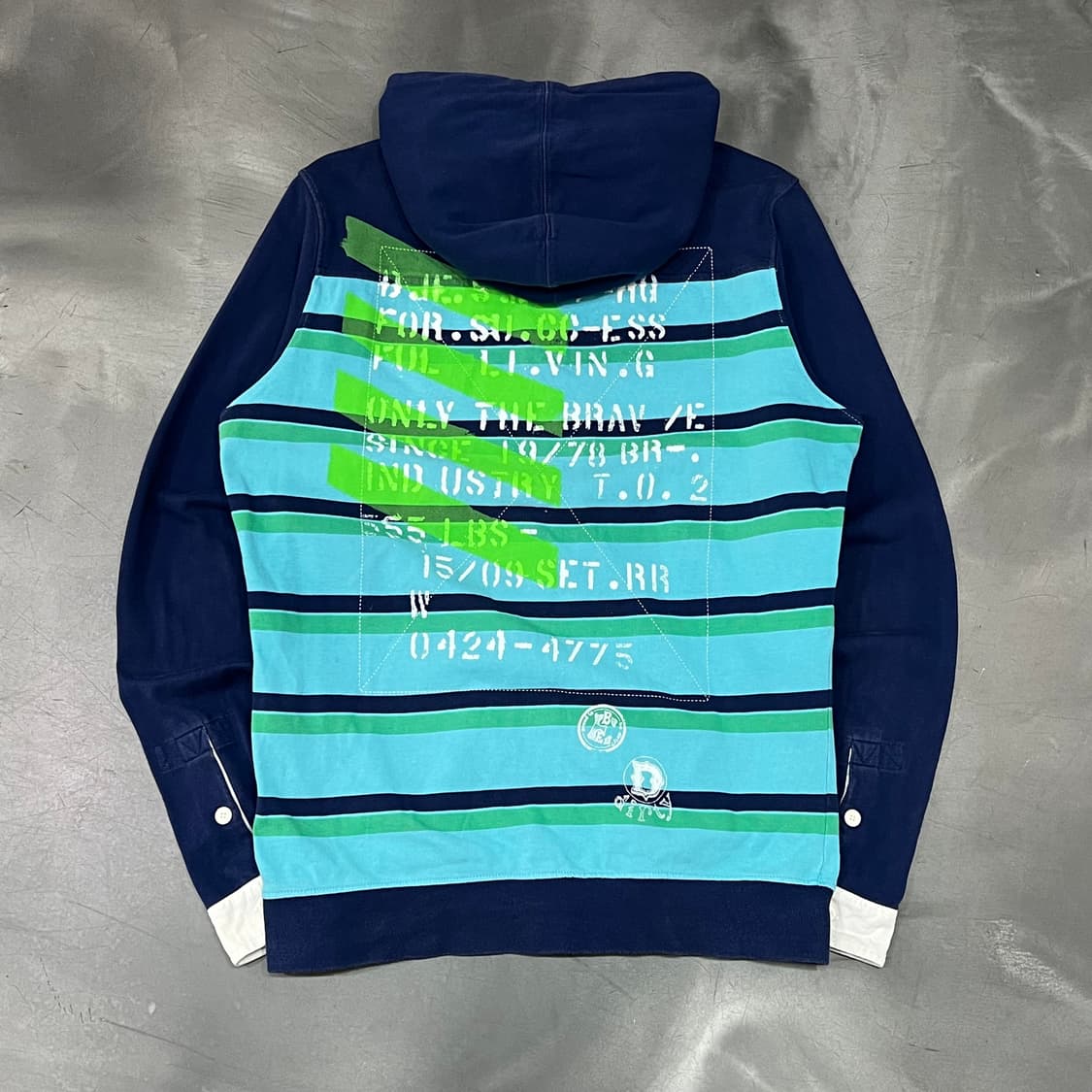  디젤 스트라이프 패치 프린팅 후드집업 y16395 상품이미지2