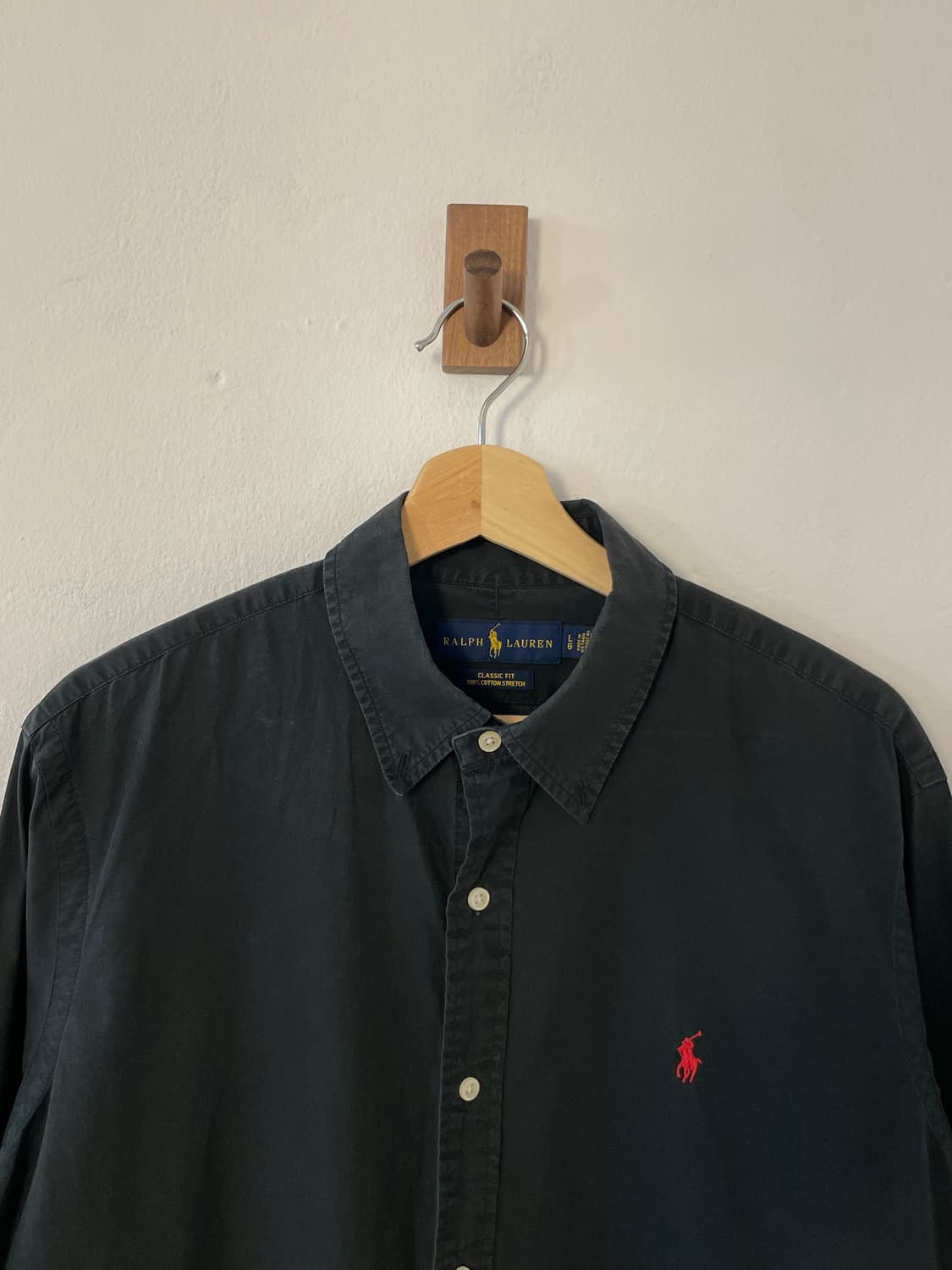 폴로 클래식핏 코튼 블랙 셔츠  상품이미지2