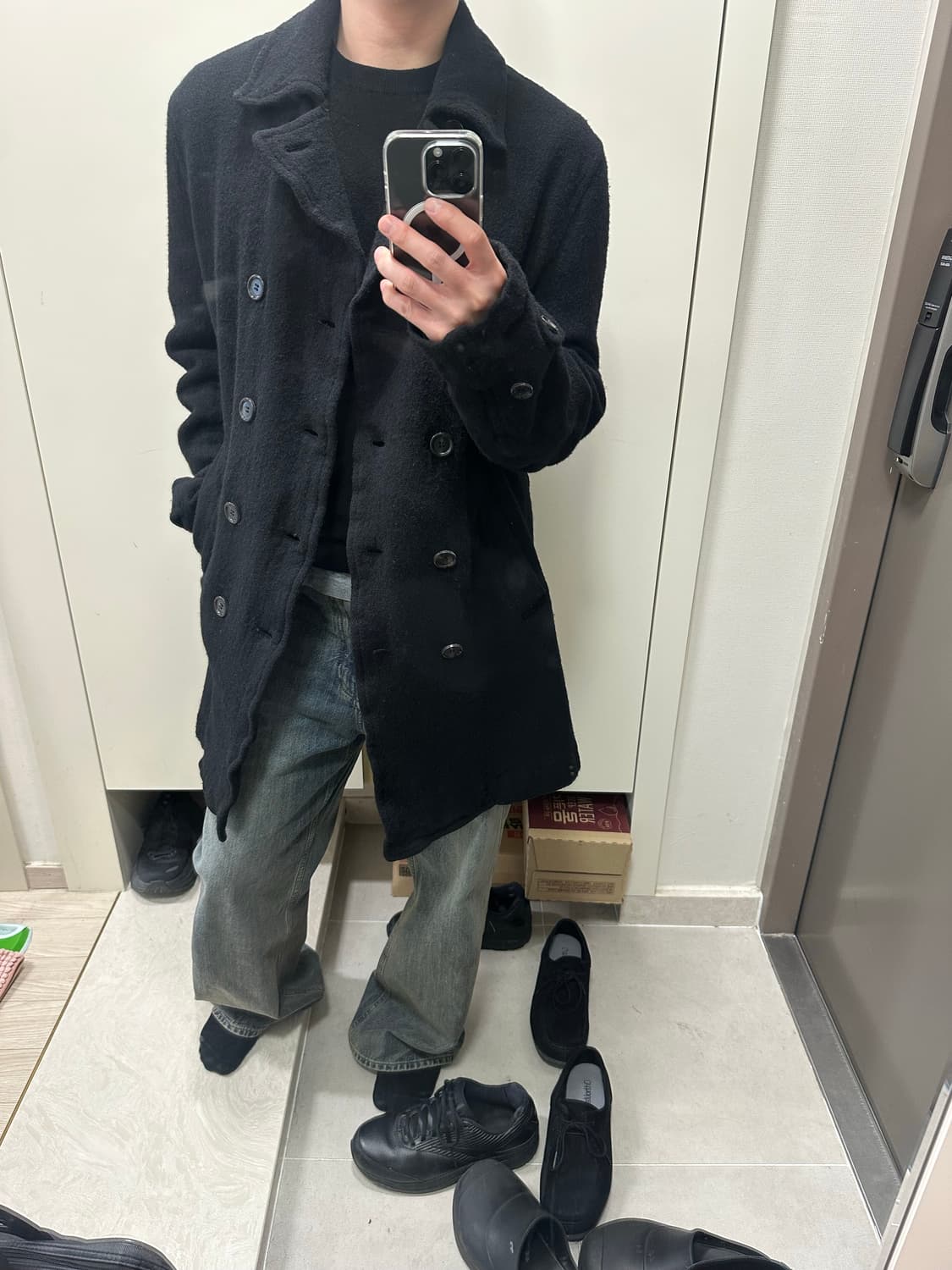 꼼데가르송 옴므 듀스 축융 피코트 L 상품이미지2