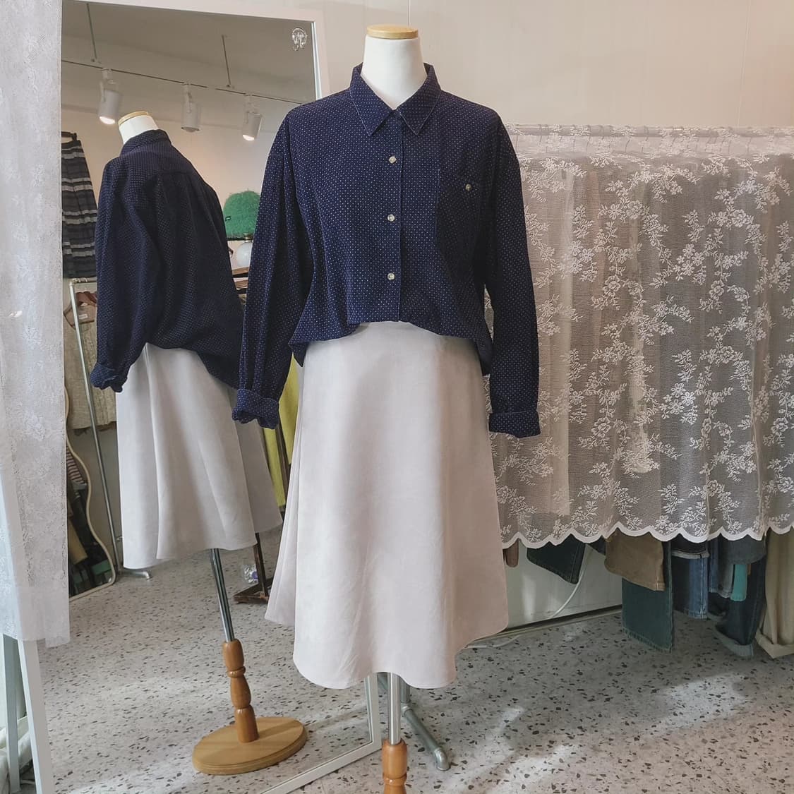 Rope picnic 스웨이드 핑크 스커트 상품이미지7