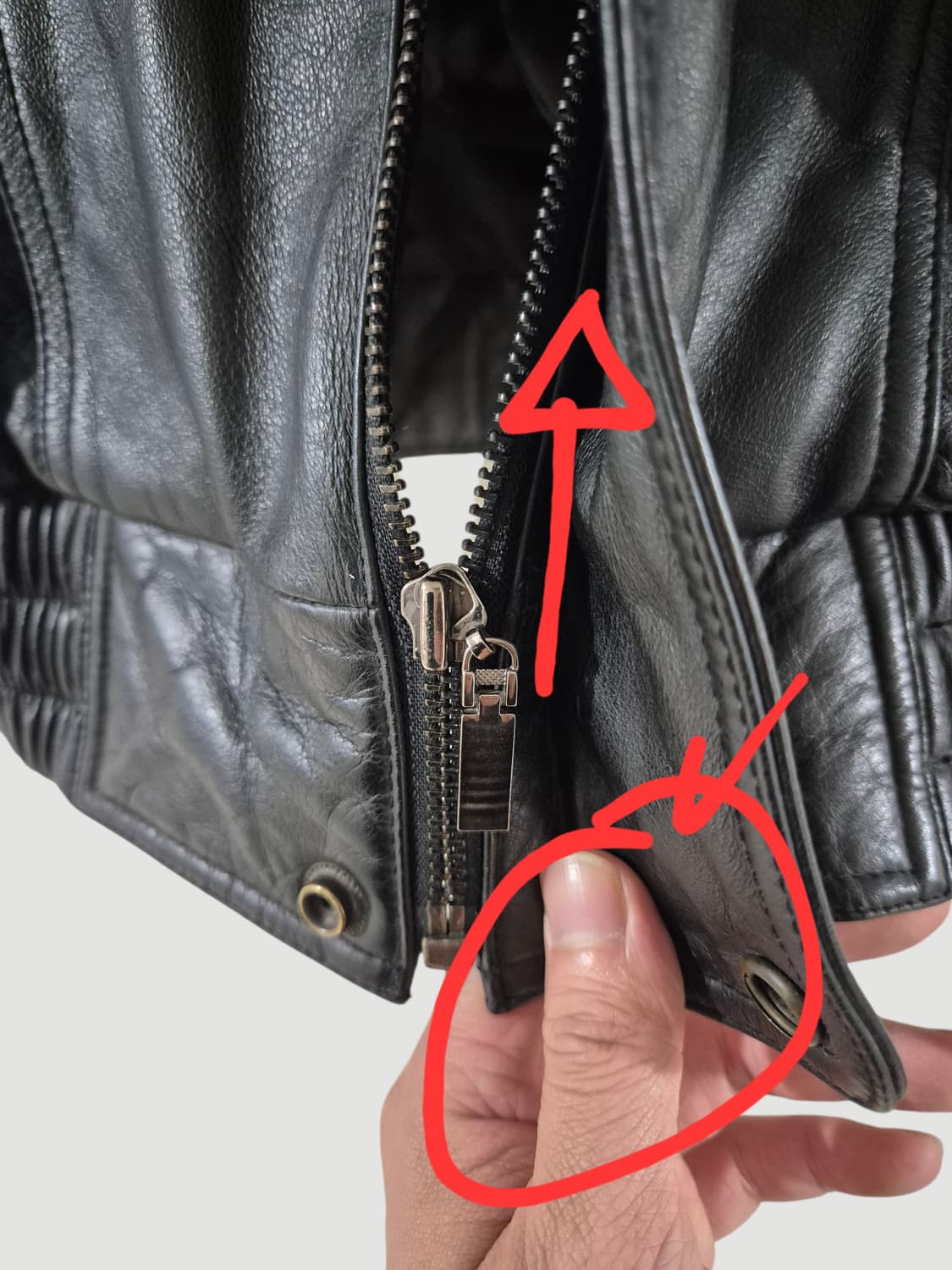 한양모피 빈티지 드럼다이드 가죽자켓 상품이미지8