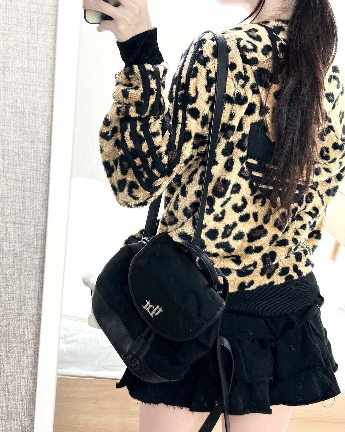 아디다스 빅로고 레오파드 플리스 후드집업 상품이미지3