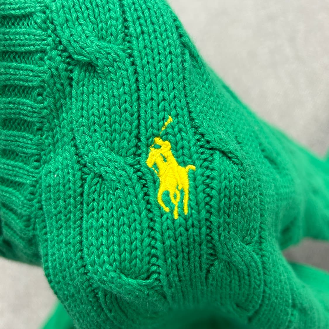 폴로 우먼스 브이넥 케이블니트(M) 상품이미지5