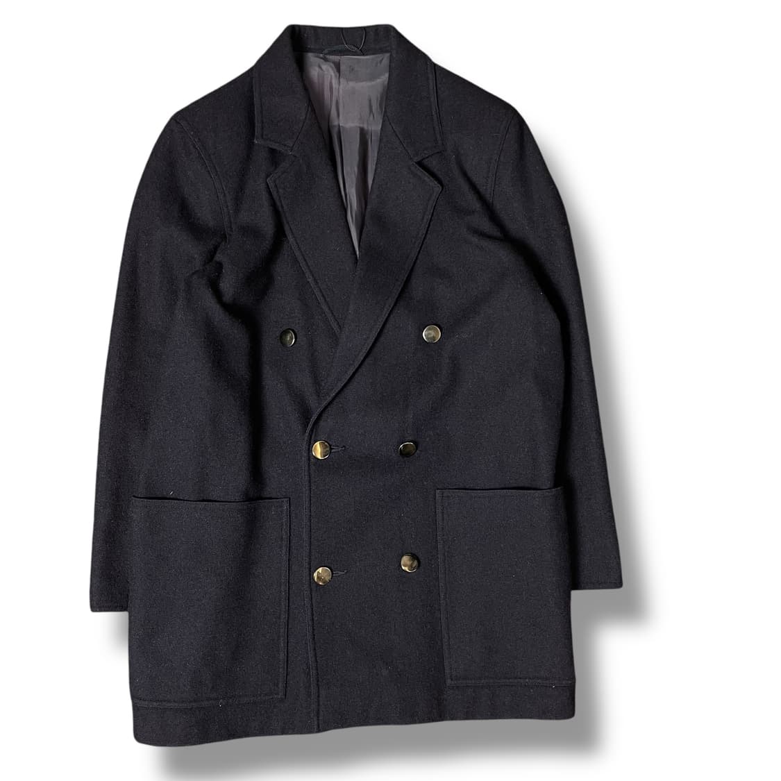 막스마라 네이비 더블 버튼 하프 숏 코트 상품이미지1