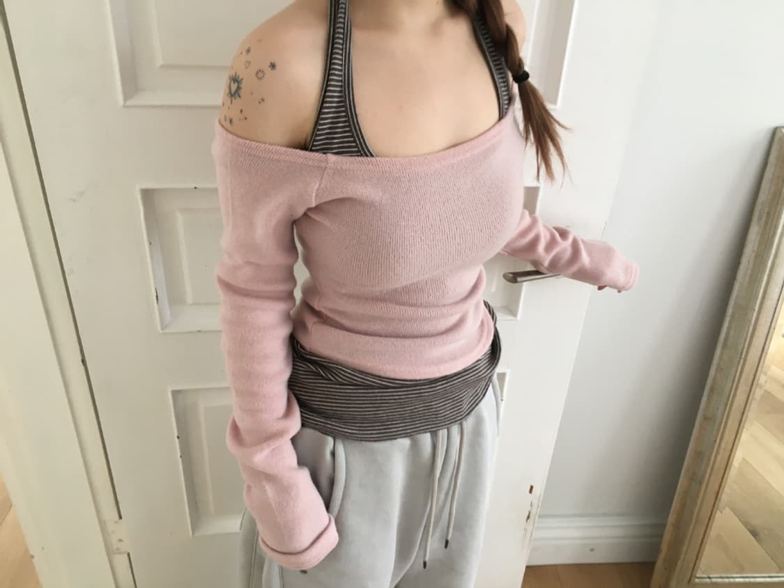 아워캐비넷 티셔츠 니트 (free)(1번 시착) 상품이미지3