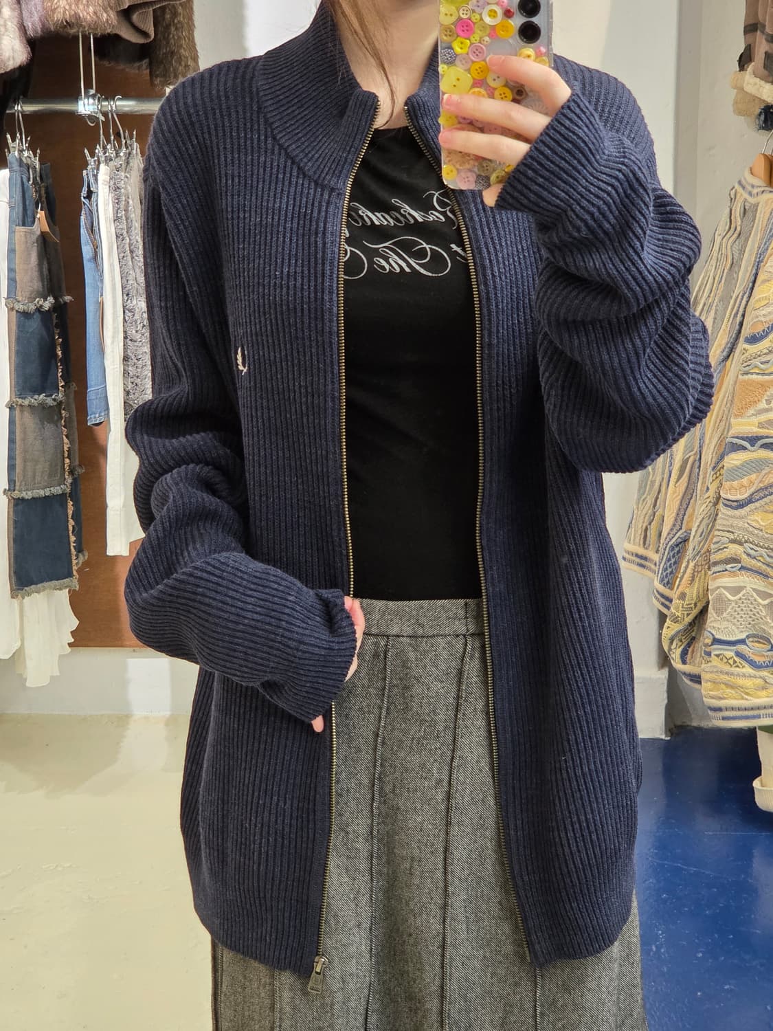 Fred Perry 프레드패리 골지 니트집업 상품이미지3