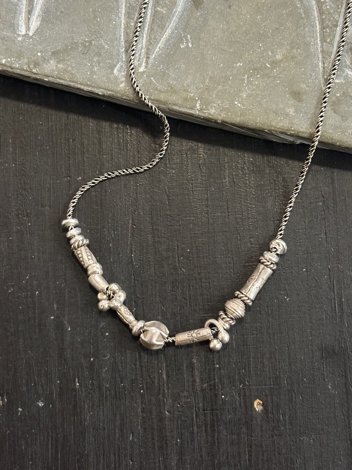 Musta karensilver mix necklace 상품이미지1
