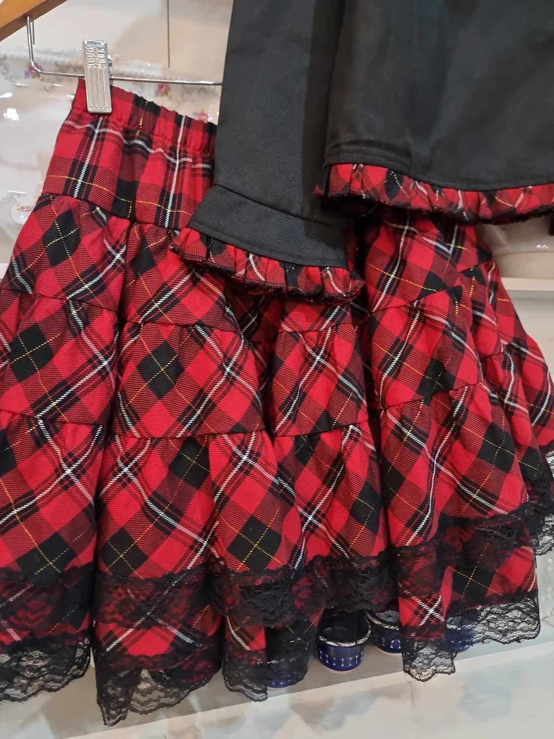 Tuch.Rouge 체크 플리츠 스커트 셋업 상품이미지7