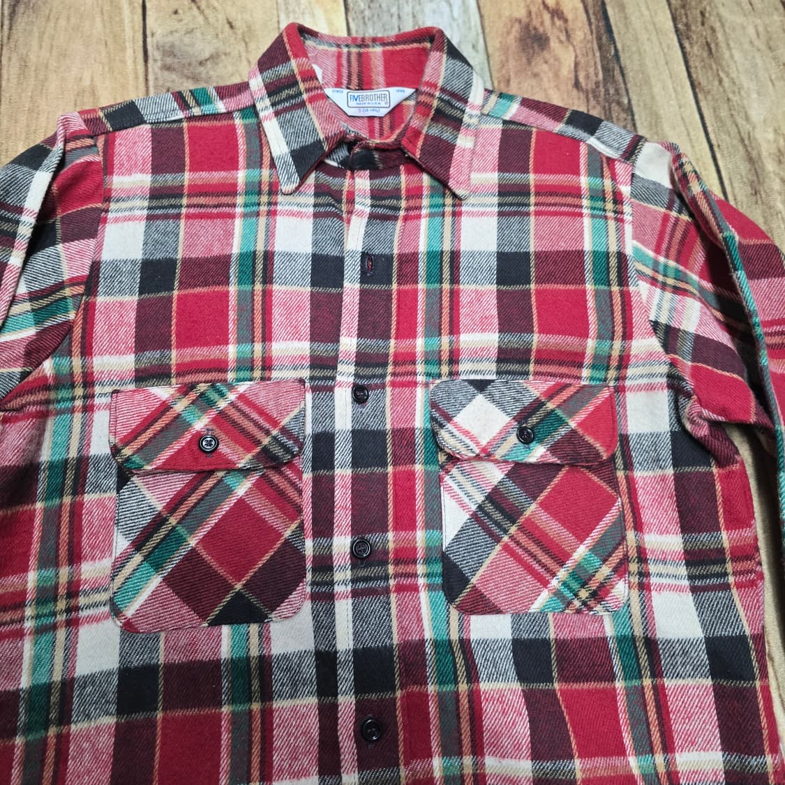 Vintage 80s Five brother 플란넬셔츠 상품이미지2