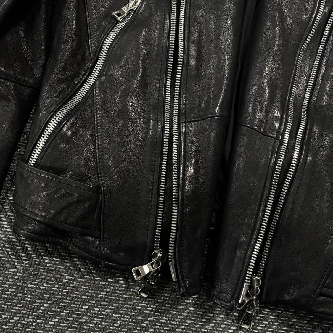 급처 발망 스타일 바이커 램스킨 자켓 상품이미지5
