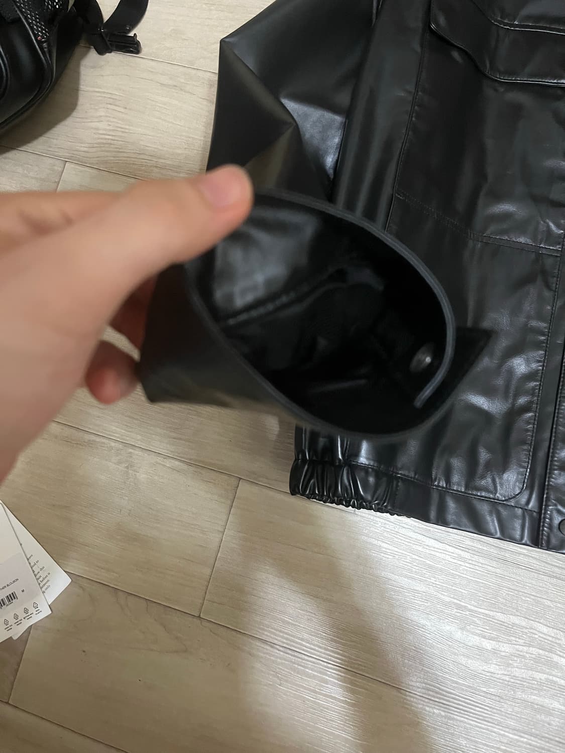 르메르 스탠드카라 레더 블루종 m 상품이미지3