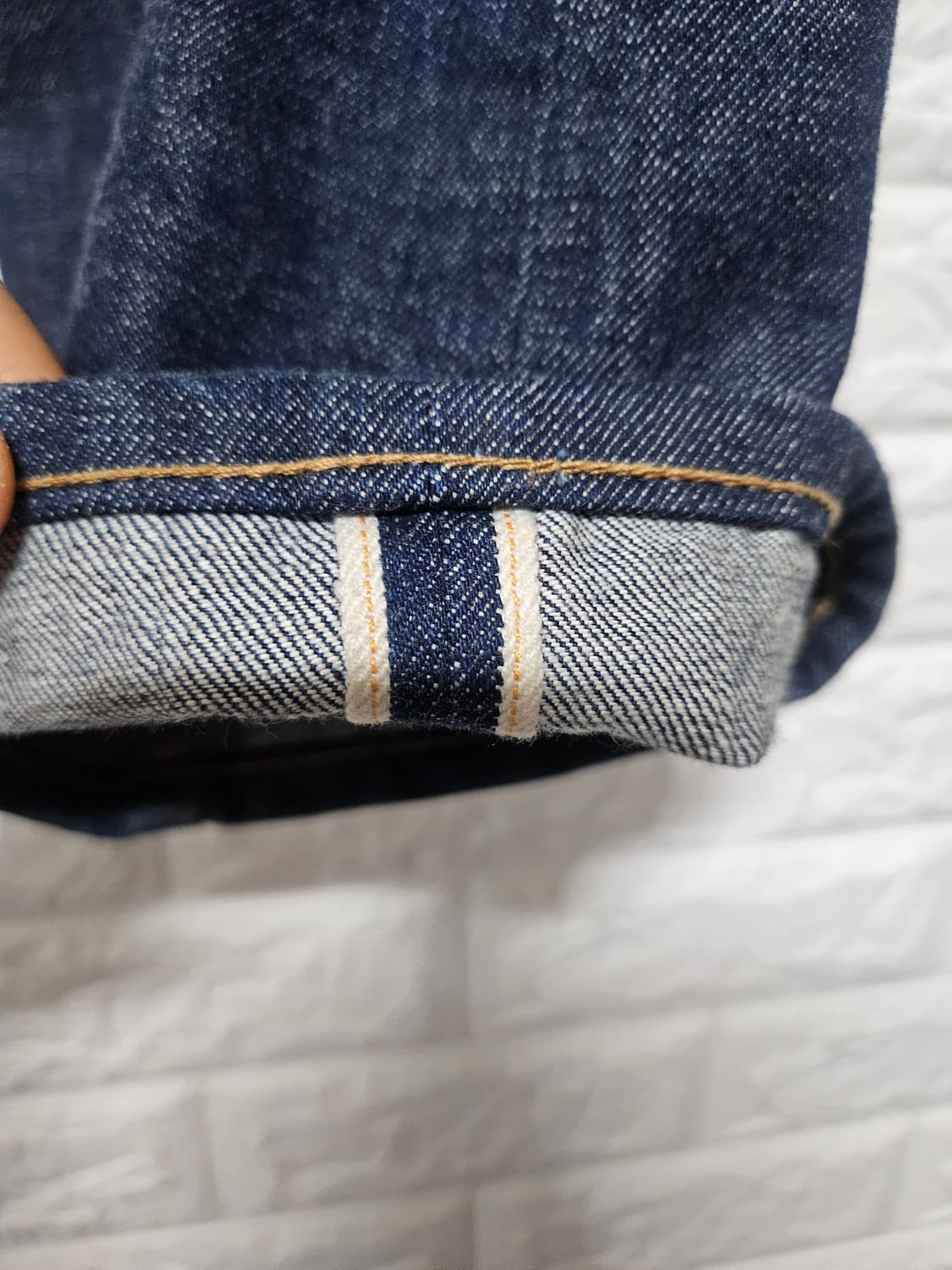 [32]아웃스탠딩 40s 셀비지 스트레이트 인디고 상품이미지5