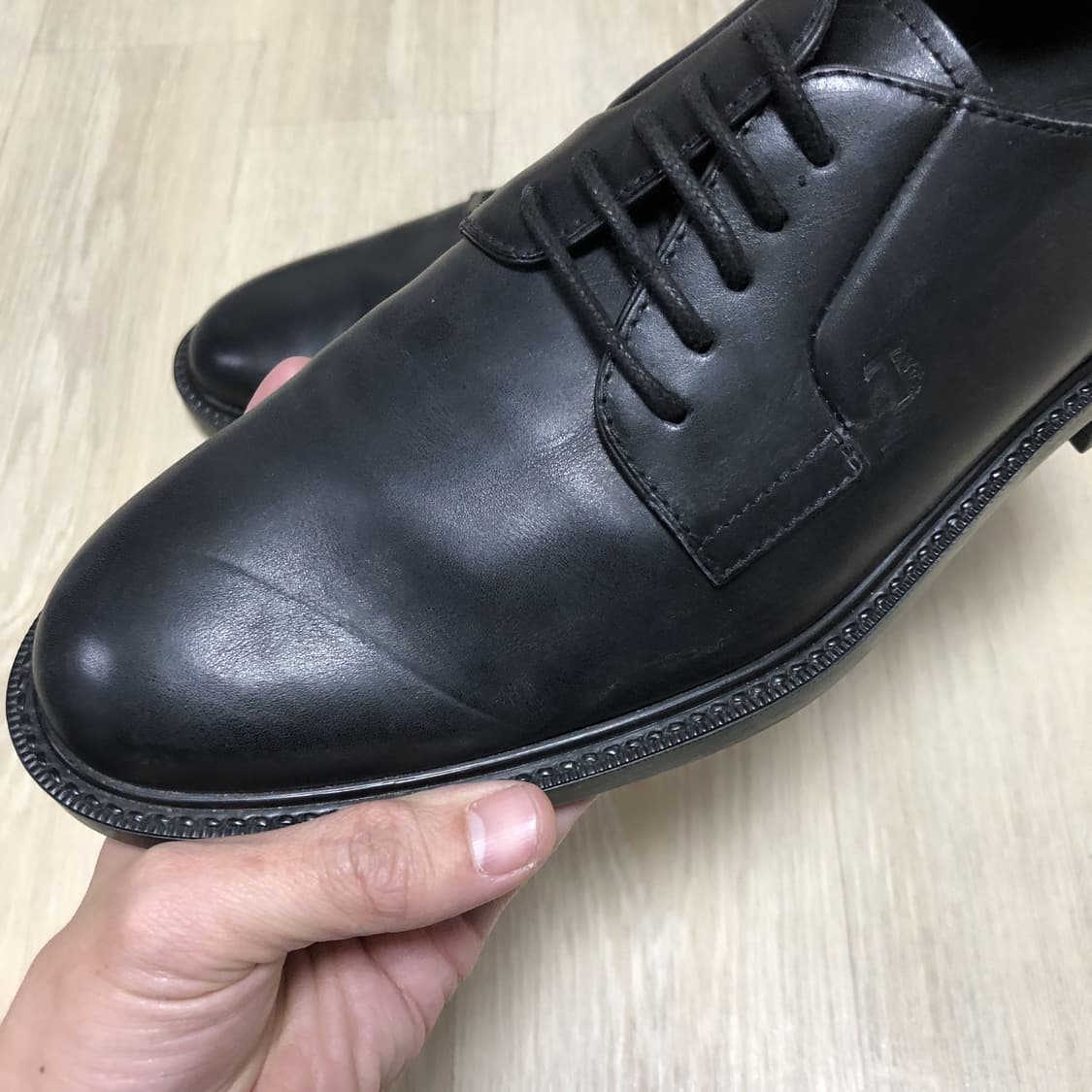 (240-245) 토즈 TODS 소가죽 5홀 더비 슈즈 구두 블랙 상품이미지2