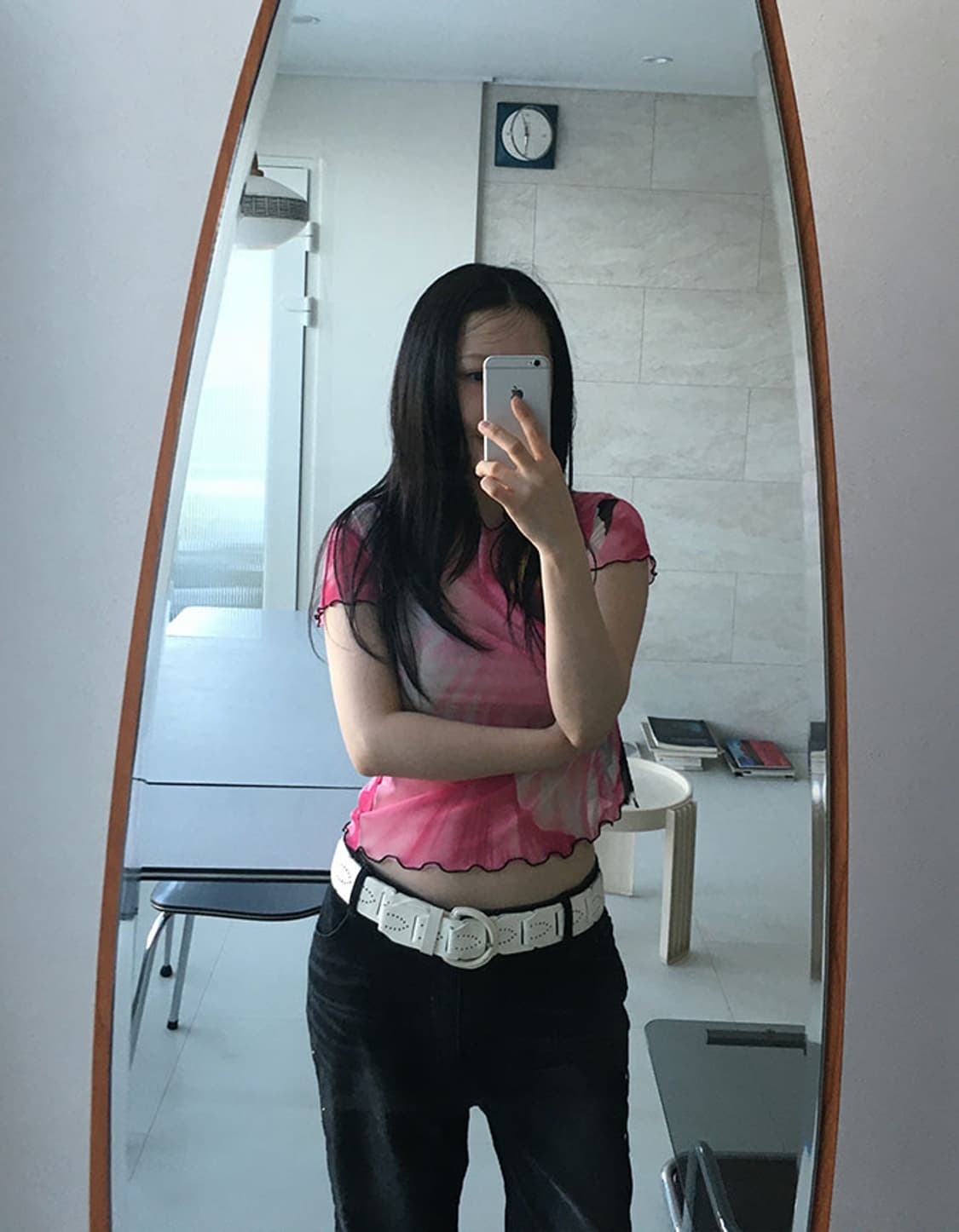 sheer floral mesh top 상품이미지4