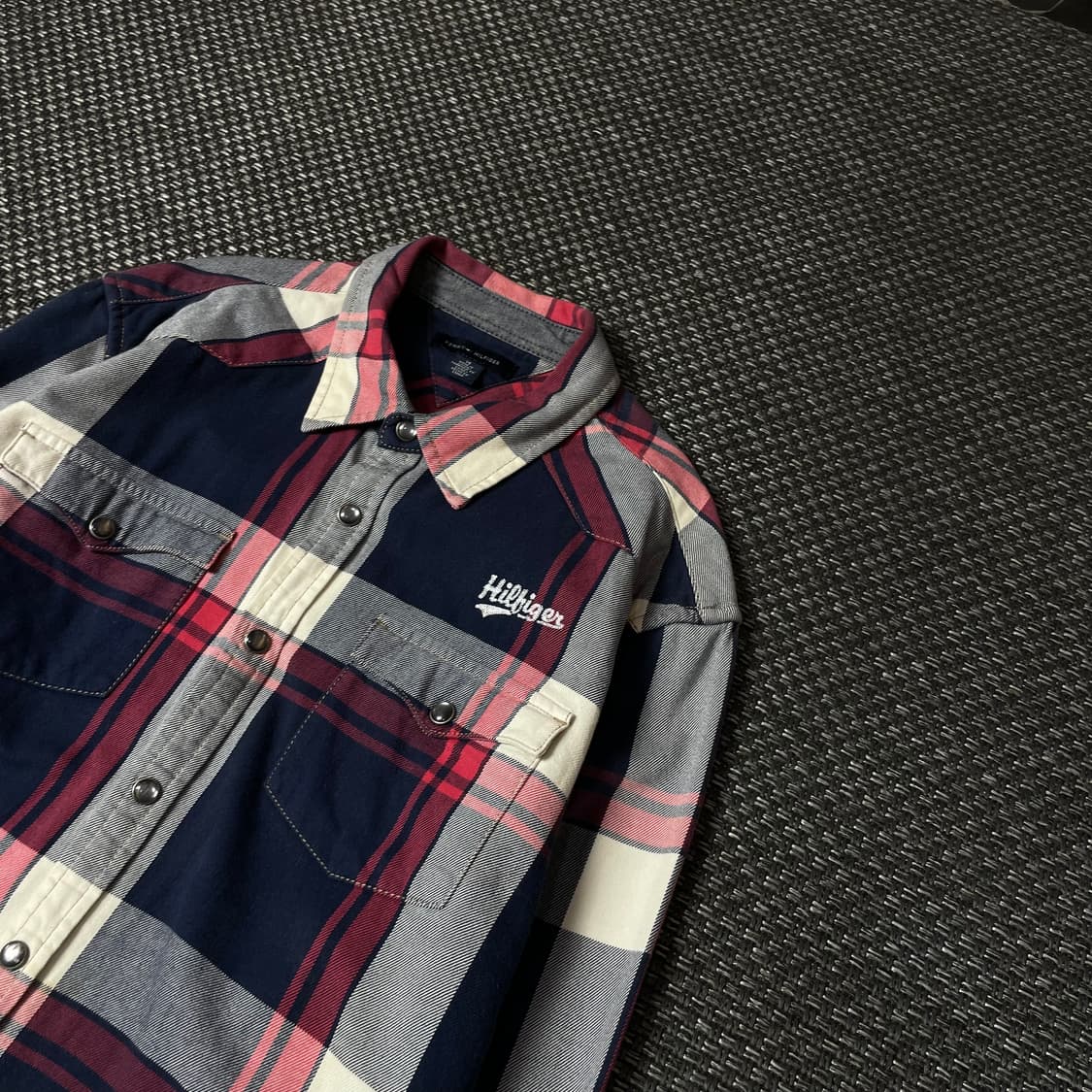 타미힐피거 키즈 투포켓 네이비 레드 화이트 체크 긴팔 셔츠 14 상품이미지5