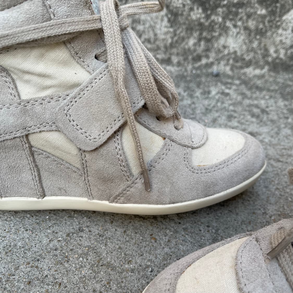 [36] ASH 베이지 스웨이드 웨지힐 스니커즈 (230) 상품이미지6