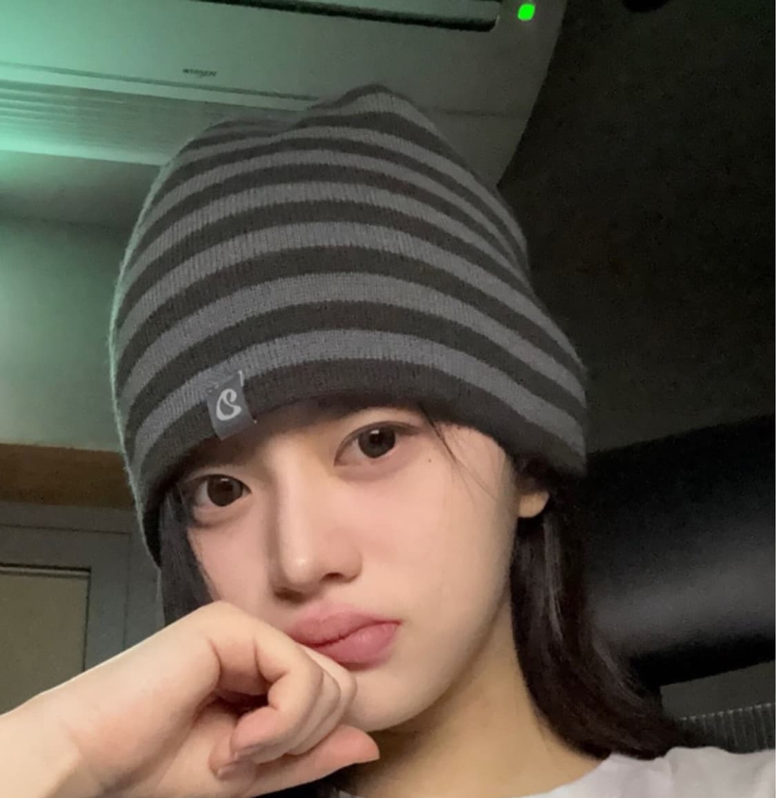 [아일릿 민주] DUAL STRIPE BEANIE PURPLE GREY 상품이미지2