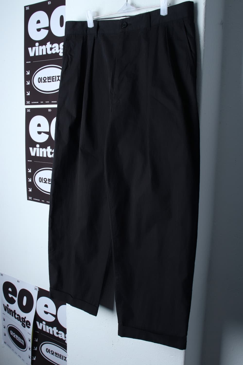 (L-XL) 유니폼브릿지 면바지 팬츠 와이드핏 경량 블랙-P10200 상품이미지1
