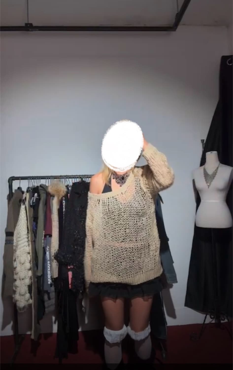 빈티지 rienda 그물 니트 베이지 상품이미지3