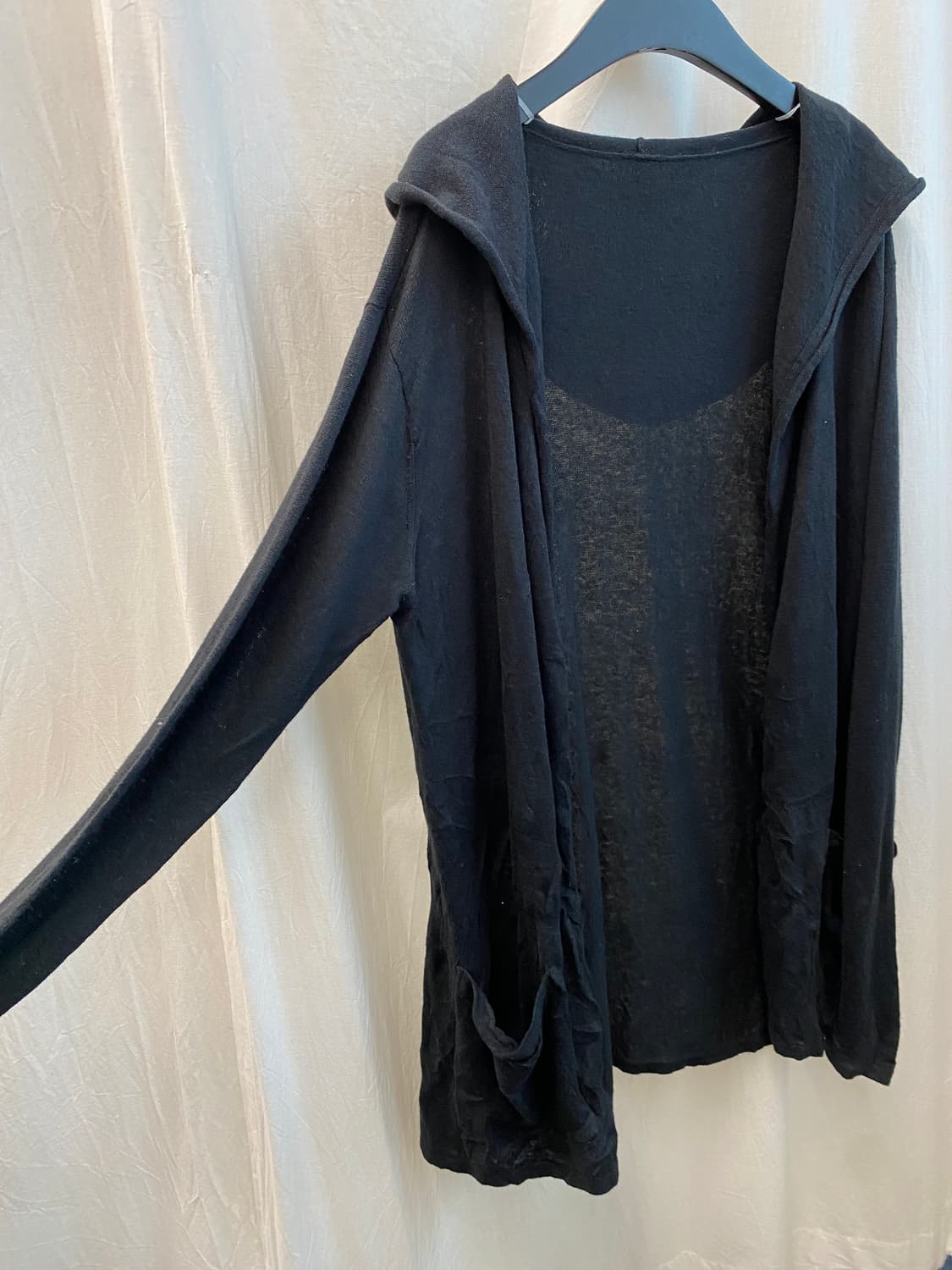 블랙 린넨면혼방 오픈가디건(F) 상품이미지1