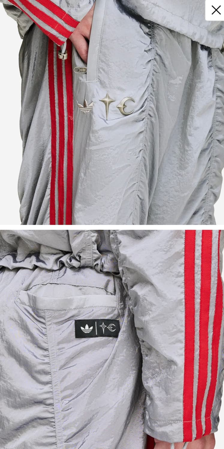 M) 떠그 클럽 X 아디다스 우븐 트랙 팬츠 리넨 오닉스 실버 메탈릭 상품이미지4