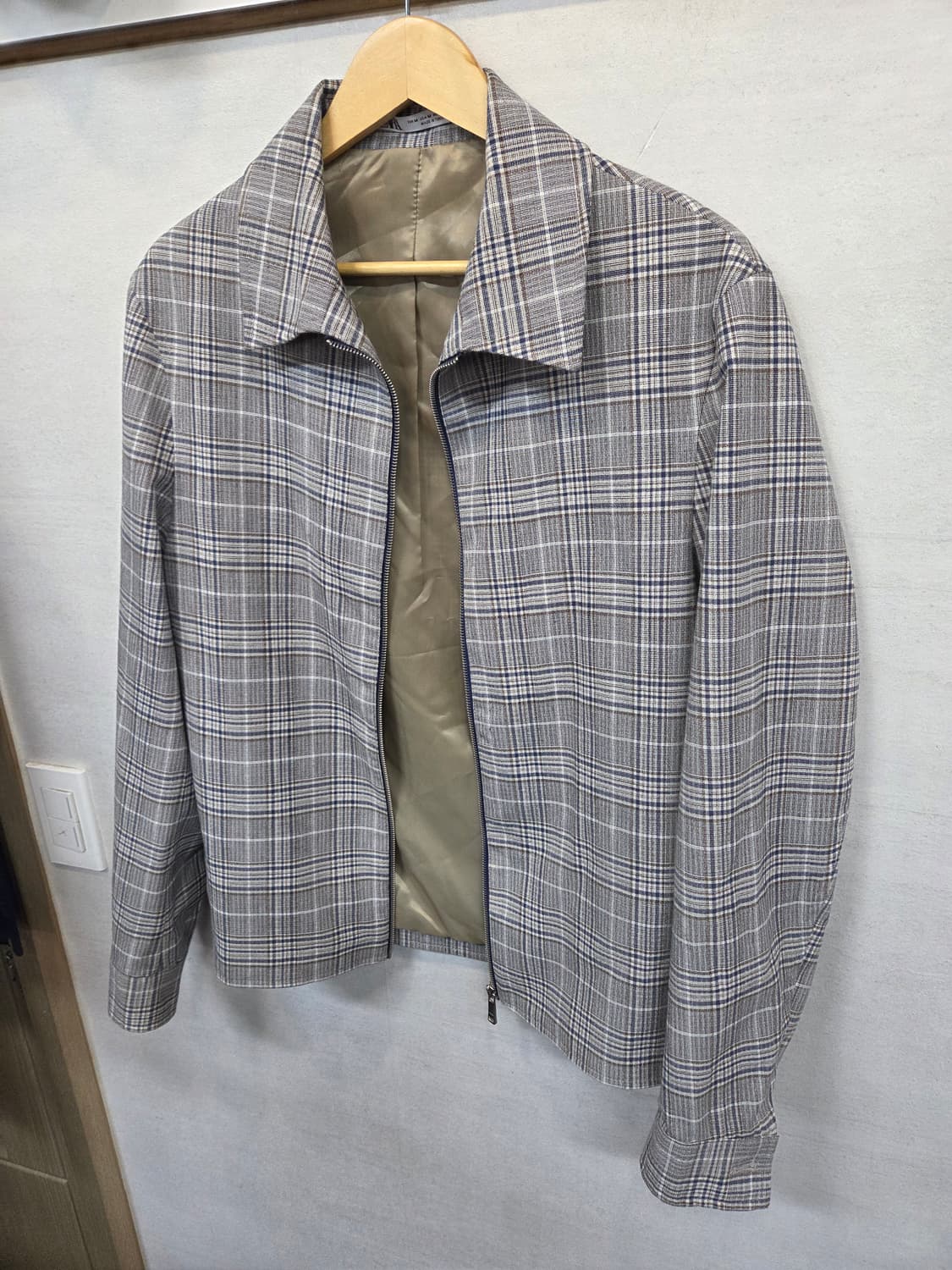 자라 체크 해링턴 자켓 m 상품이미지5