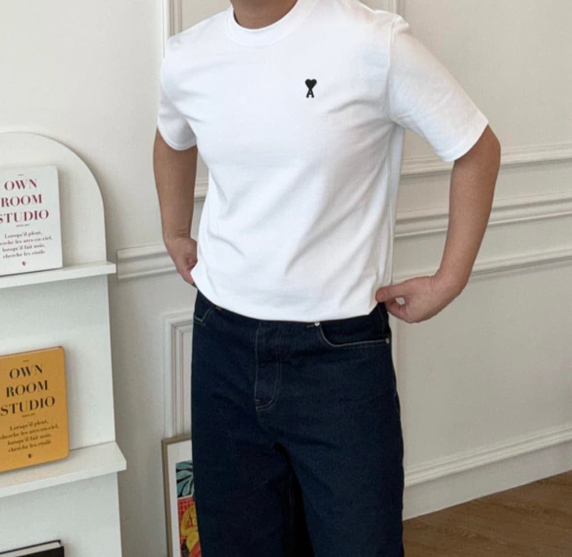 아미 블랙로고 화이트 M(새상품/정품) 상품이미지2