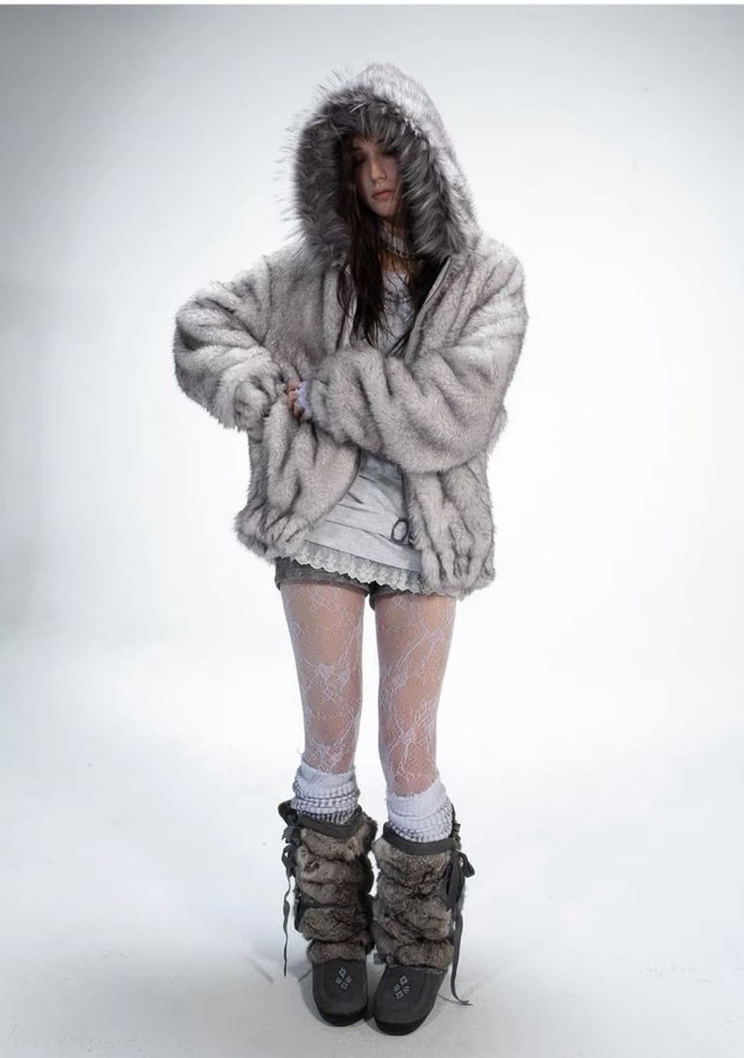 doublepunch 퍼 후드 자켓 상품이미지2