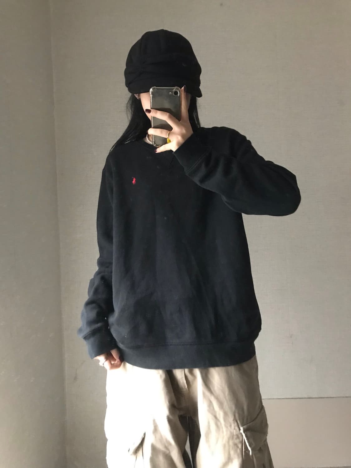 폴로 블랙 맨투맨 상품이미지2
