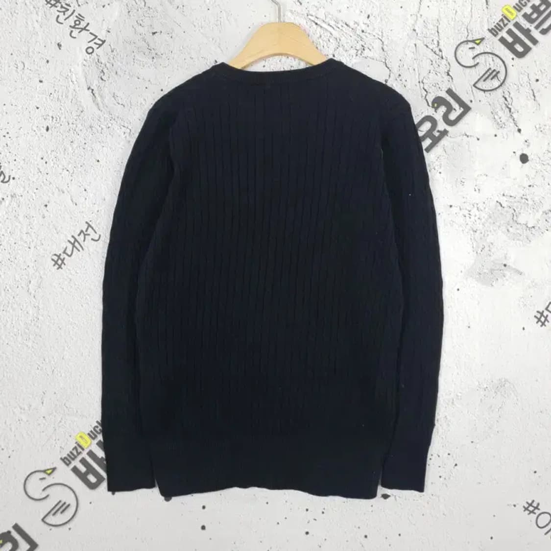 US폴로ESSN POLO 꽈배기 V넥 니트 블랙 2400022 상품이미지2