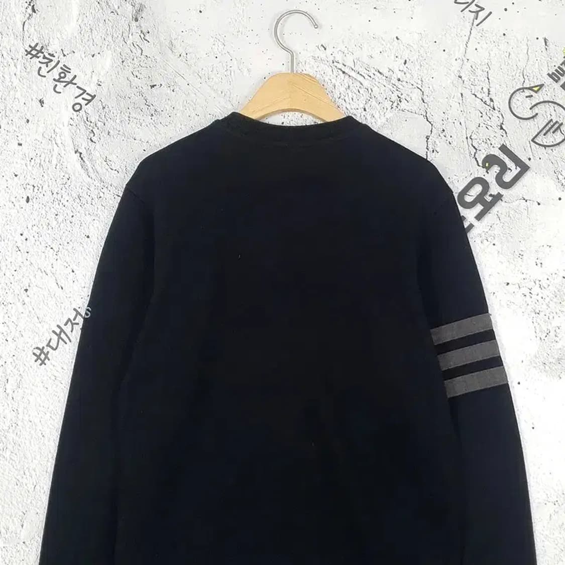아디다스 ADIDAS 삼선 자수로고 맨투맨 블랙 2200087 상품이미지7