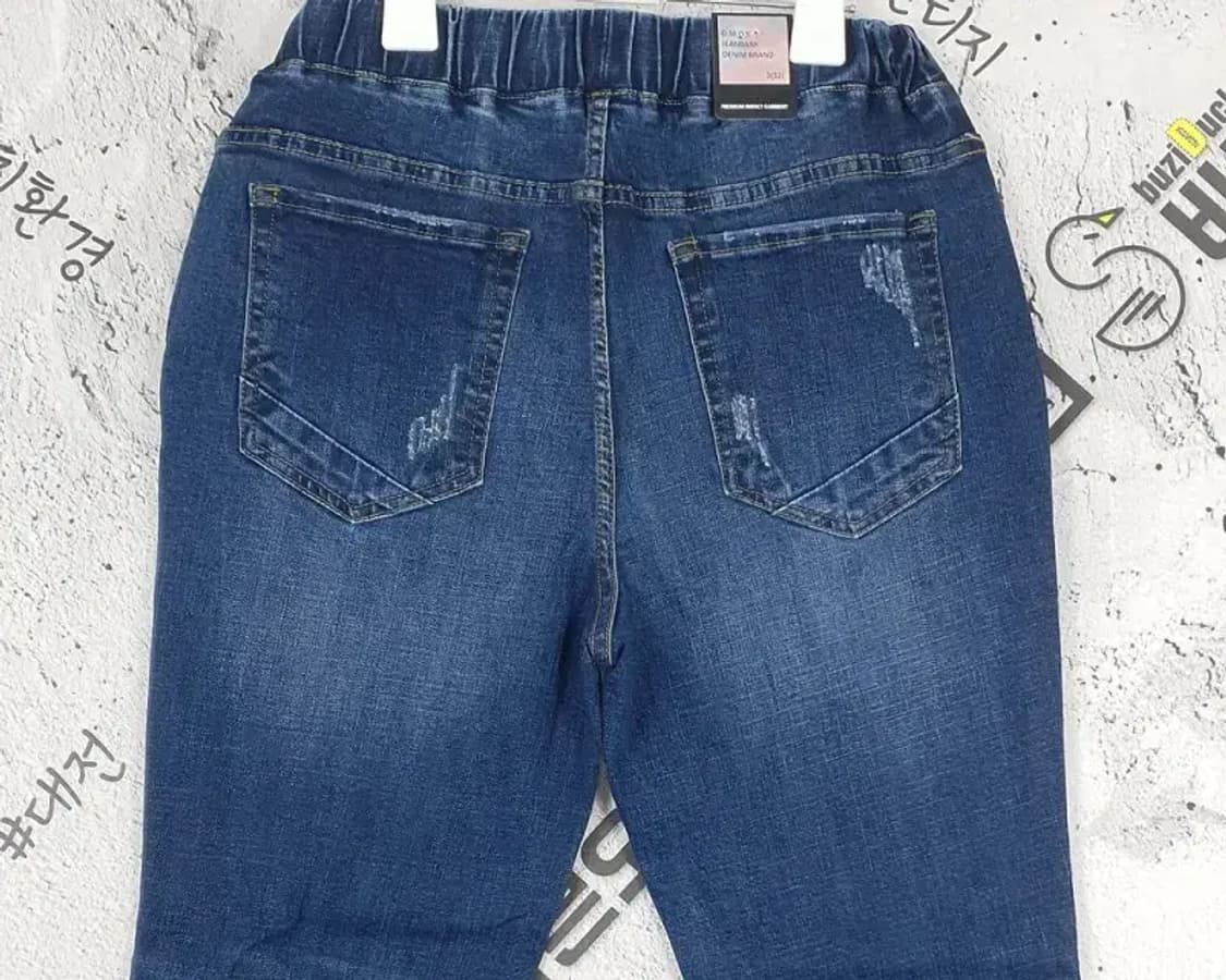[새상품] DMOK 밴드 찢청 청바지 진청 4100032 상품이미지6