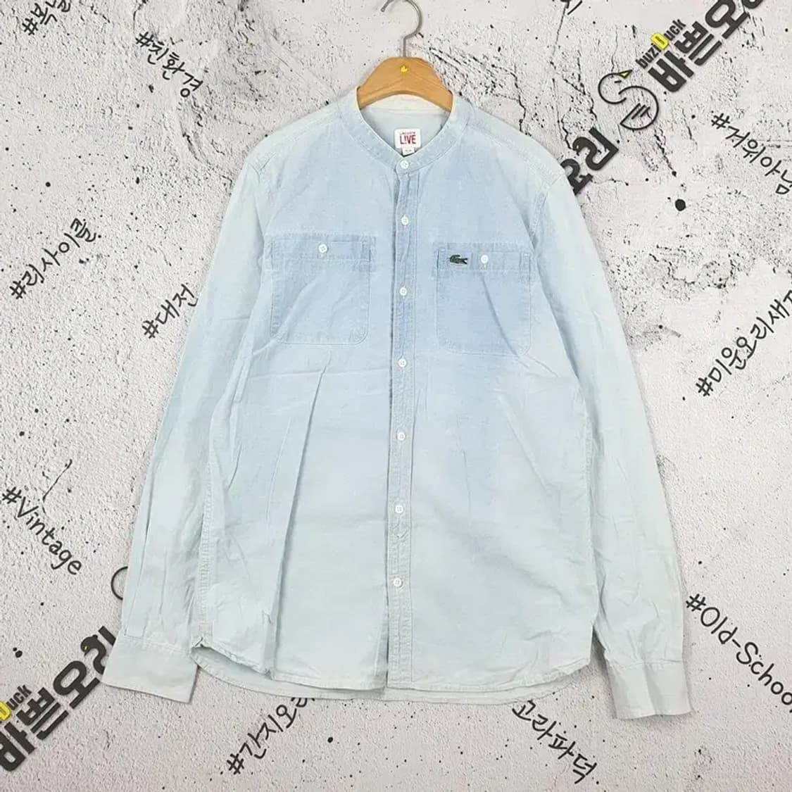 라코스테 LACOSTE 헨리넥 셔츠 빈티지 연청 1100009 상품이미지1