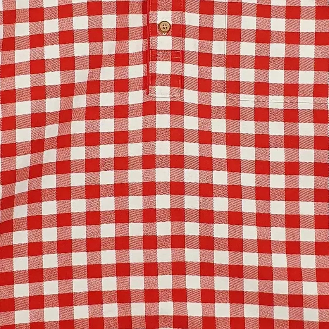 갭 GAP 클래식핏 하프버튼 셔츠 레드 깅엄체크 1100201 상품이미지4