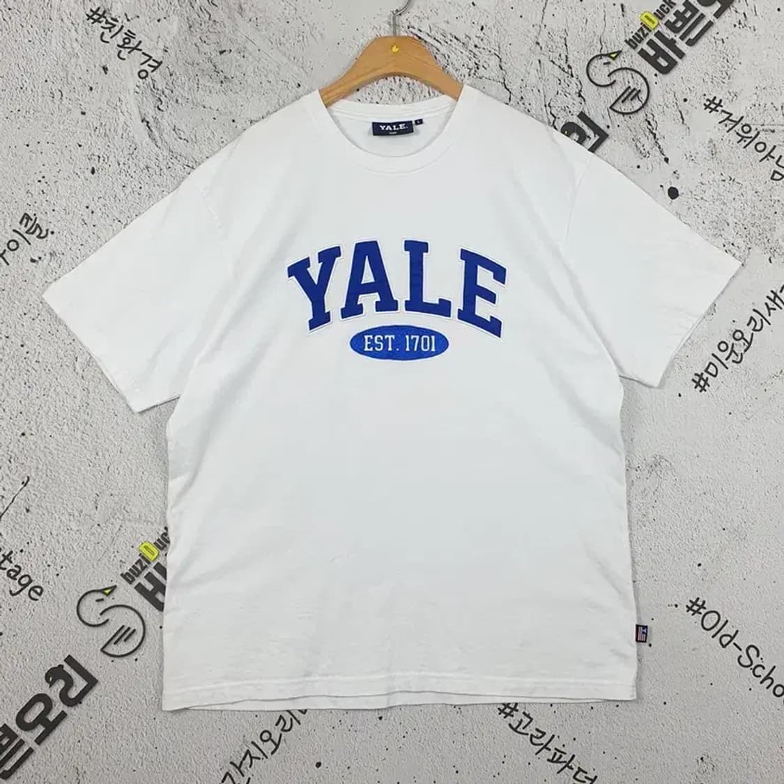 예일 YALE 아메카지 자수로고 반팔 티 화이트 L 1000437 상품이미지1