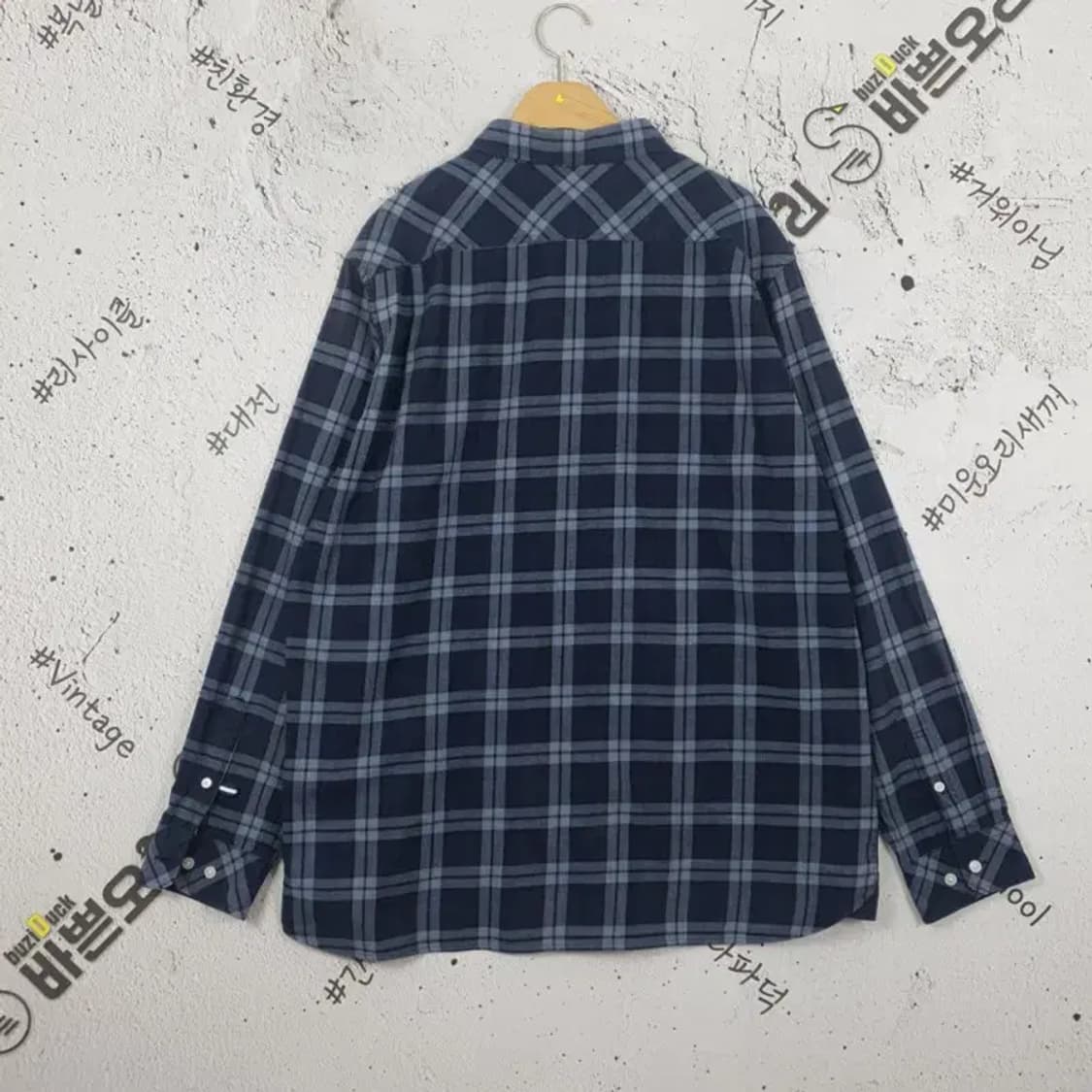 빈폴 BEANPOLE 긴팔 셔츠 남방 네이비 타탄 110 1100286 상품이미지2