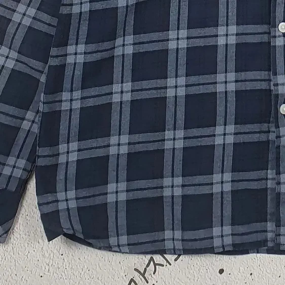 빈폴 BEANPOLE 긴팔 셔츠 남방 네이비 타탄 110 1100286 상품이미지6