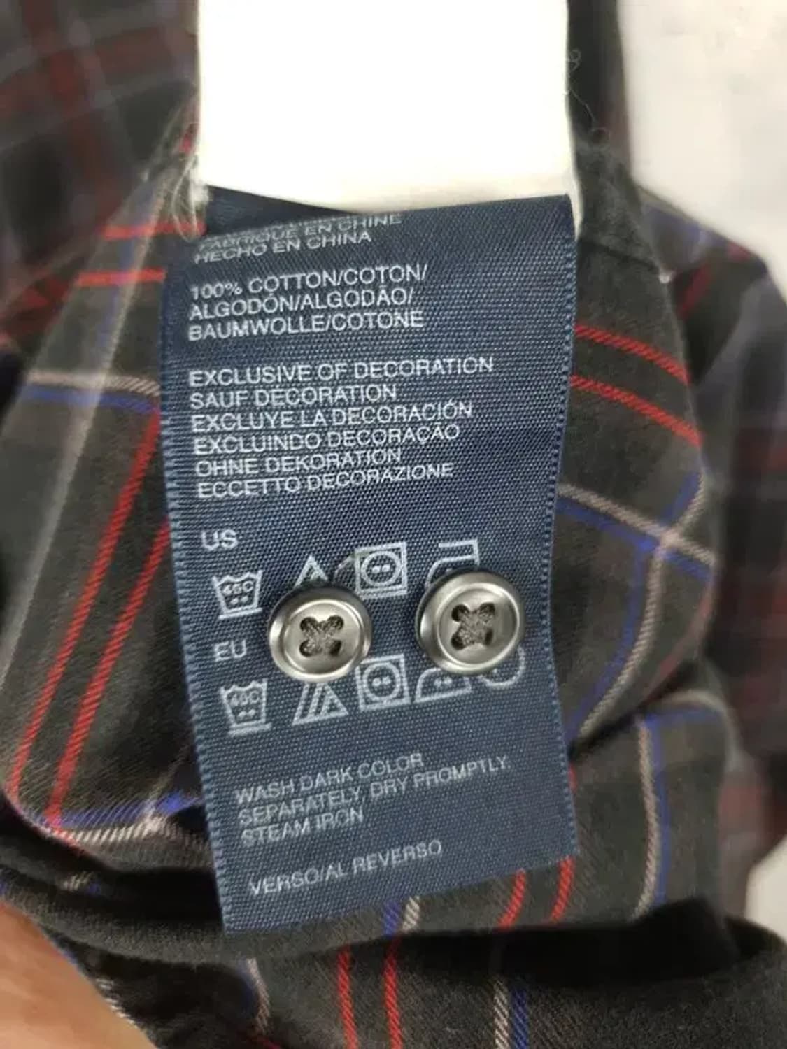 타미힐피거 TOMMY 긴팔 남방 셔츠 네이비 타탄 XL 1100287 상품이미지10