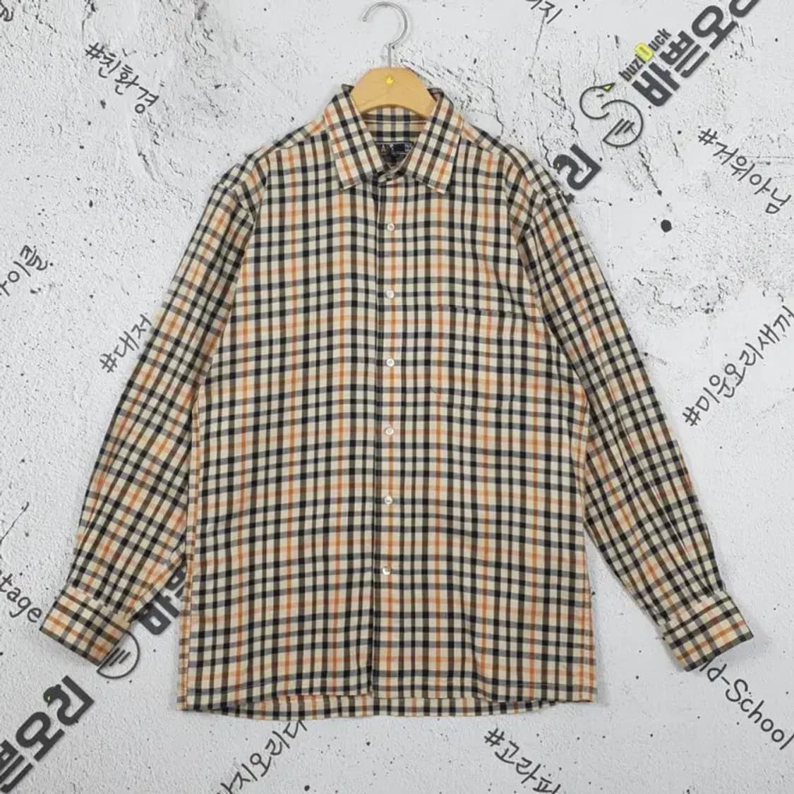 닥스 DAKS 긴팔 남방 셔츠 베이지 노바체크 M 1100288 상품이미지1