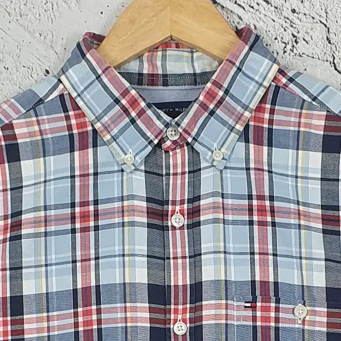 타미힐피거 TOMMY 슬림핏 긴팔 남방 셔츠 타탄 M 1100289 상품이미지4