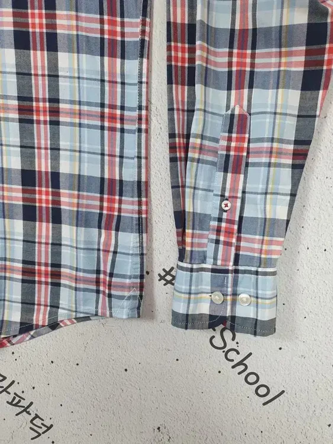 타미힐피거 TOMMY 슬림핏 긴팔 남방 셔츠 타탄 M 1100289 상품이미지7