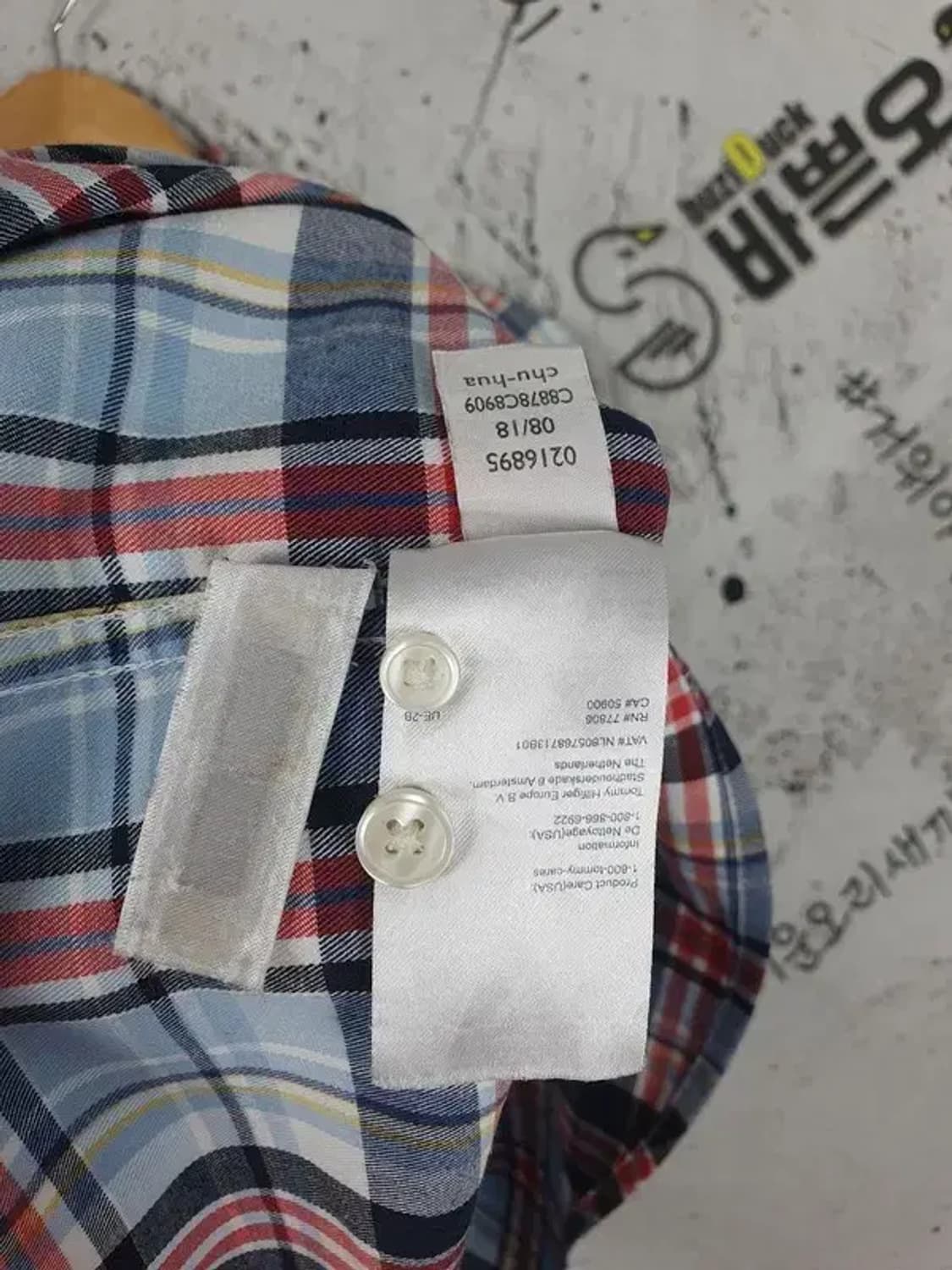 타미힐피거 TOMMY 슬림핏 긴팔 남방 셔츠 타탄 M 1100289 상품이미지9