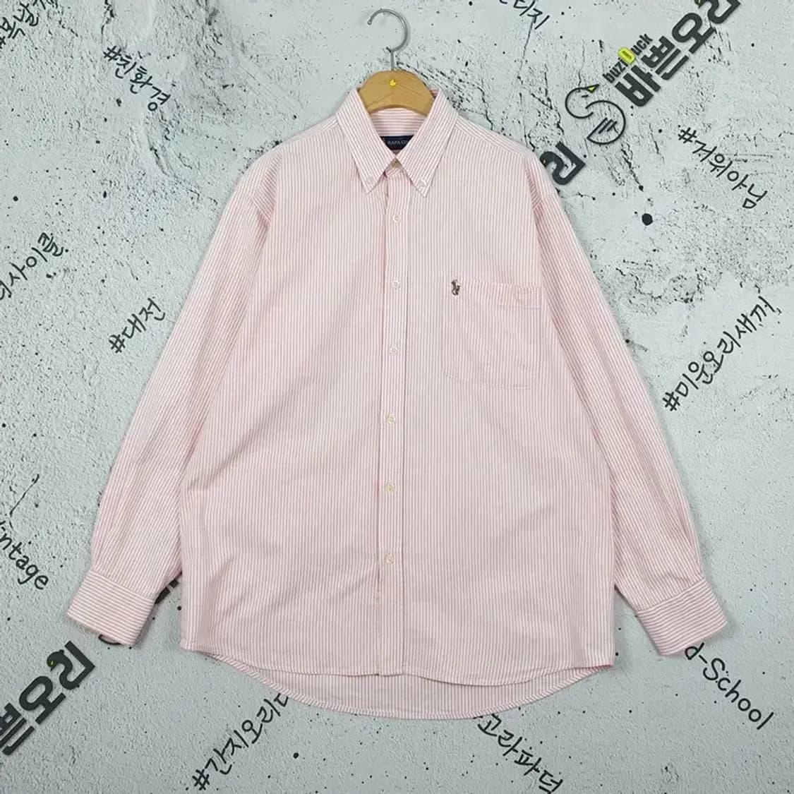 라파클럽 긴팔 남방 셔츠 라이트 핑크 스트라이프 95 1100292 상품이미지1